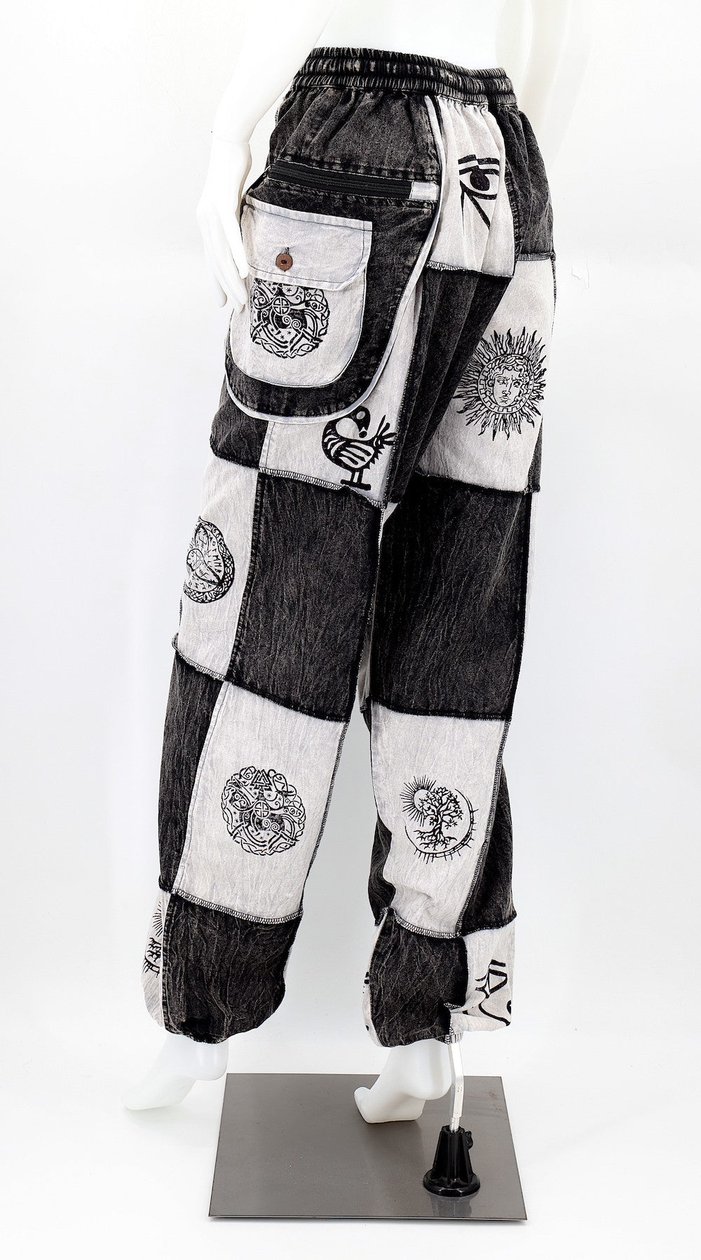 Patchwork Joggers Black/White