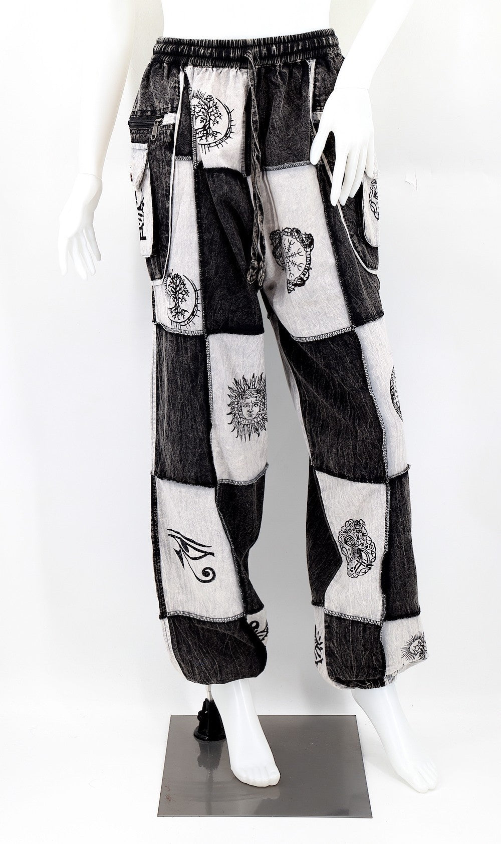 Patchwork Joggers Black/White