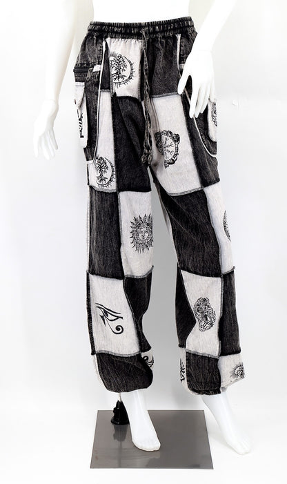 Patchwork Joggers Black/White