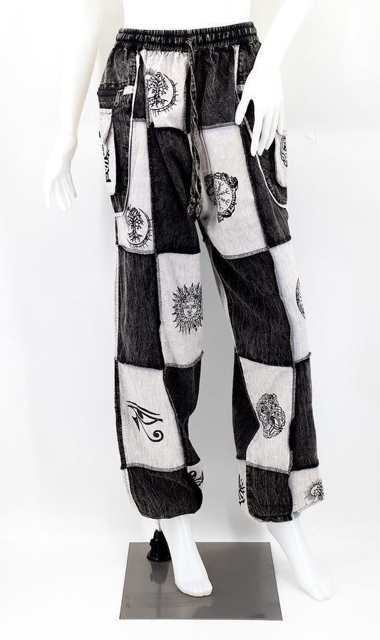 Patchwork Joggers Black/White