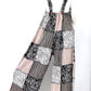 Patchwork Overalls Mushroom Print Black/White