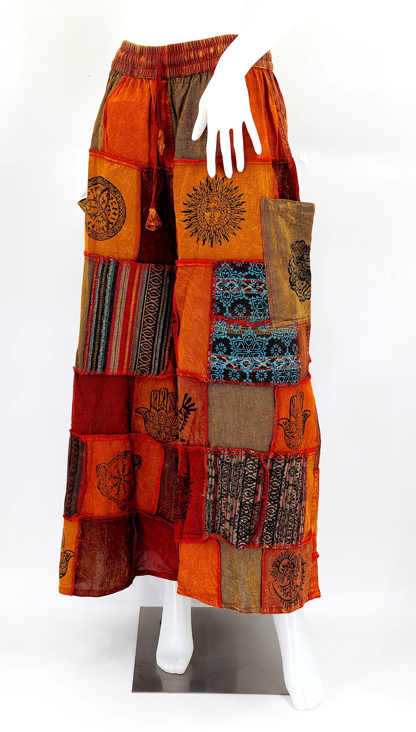 Patchwork Pants - Brown