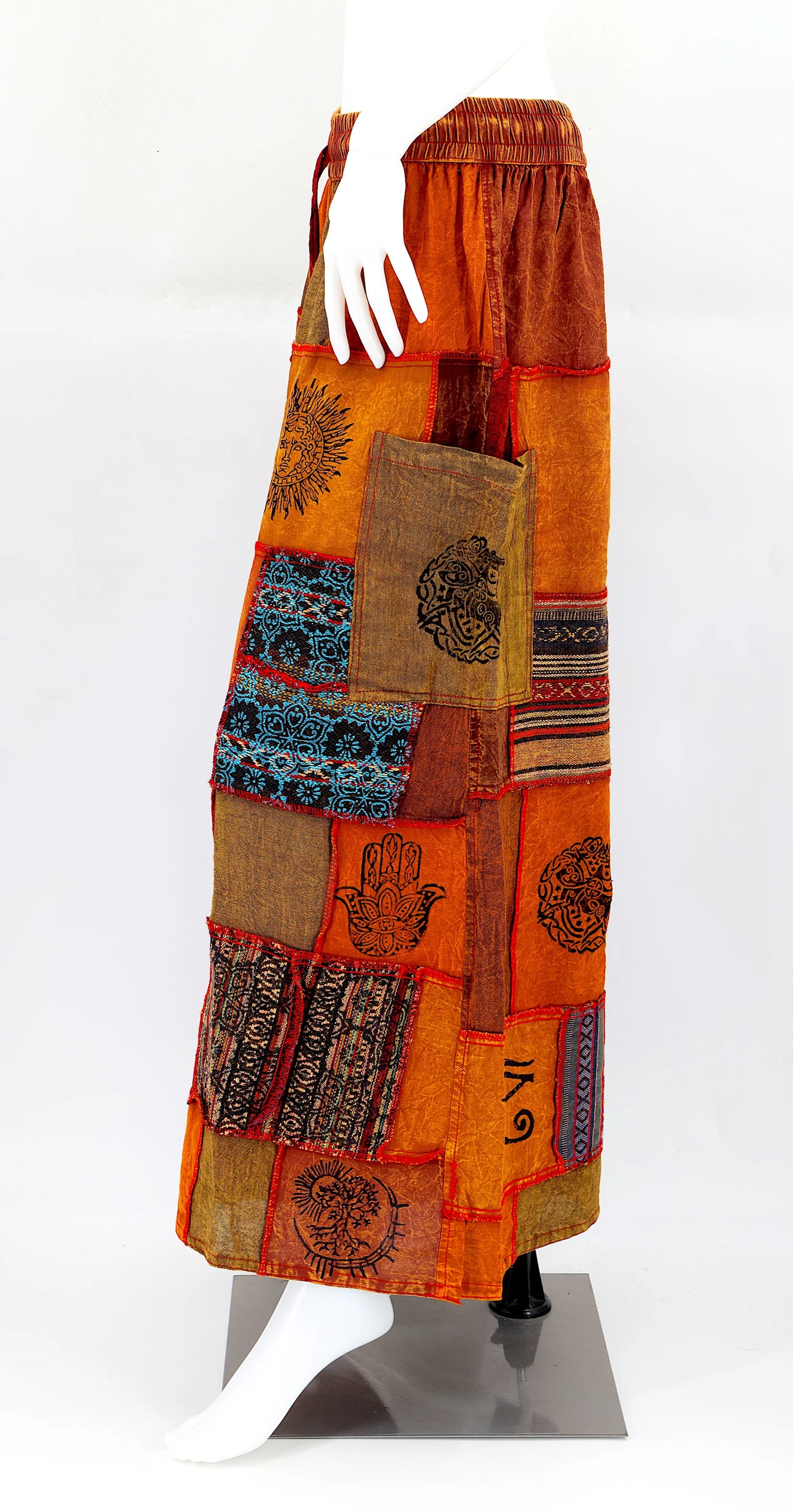 Patchwork Pants - Brown