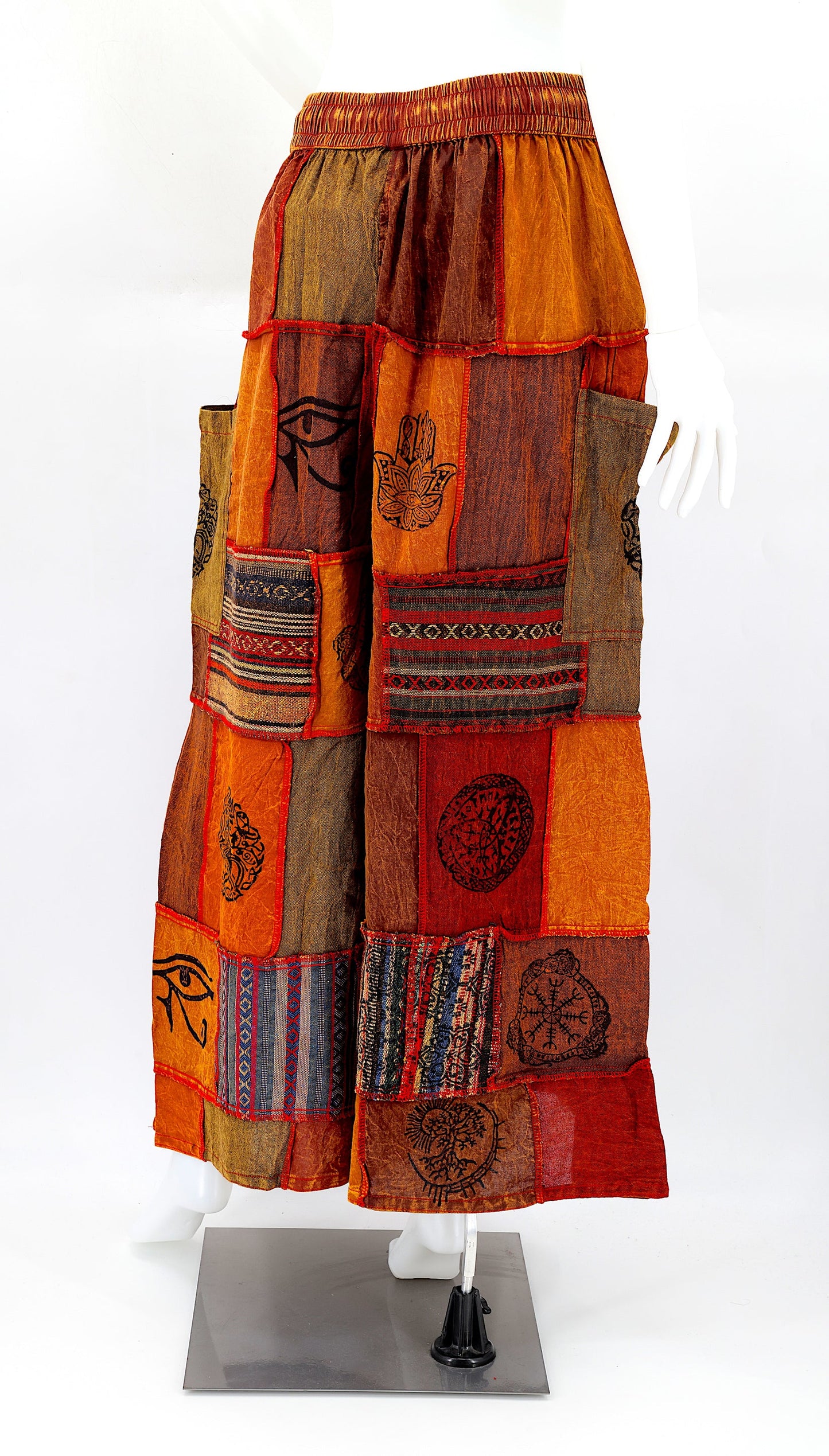 Patchwork Pants - Brown