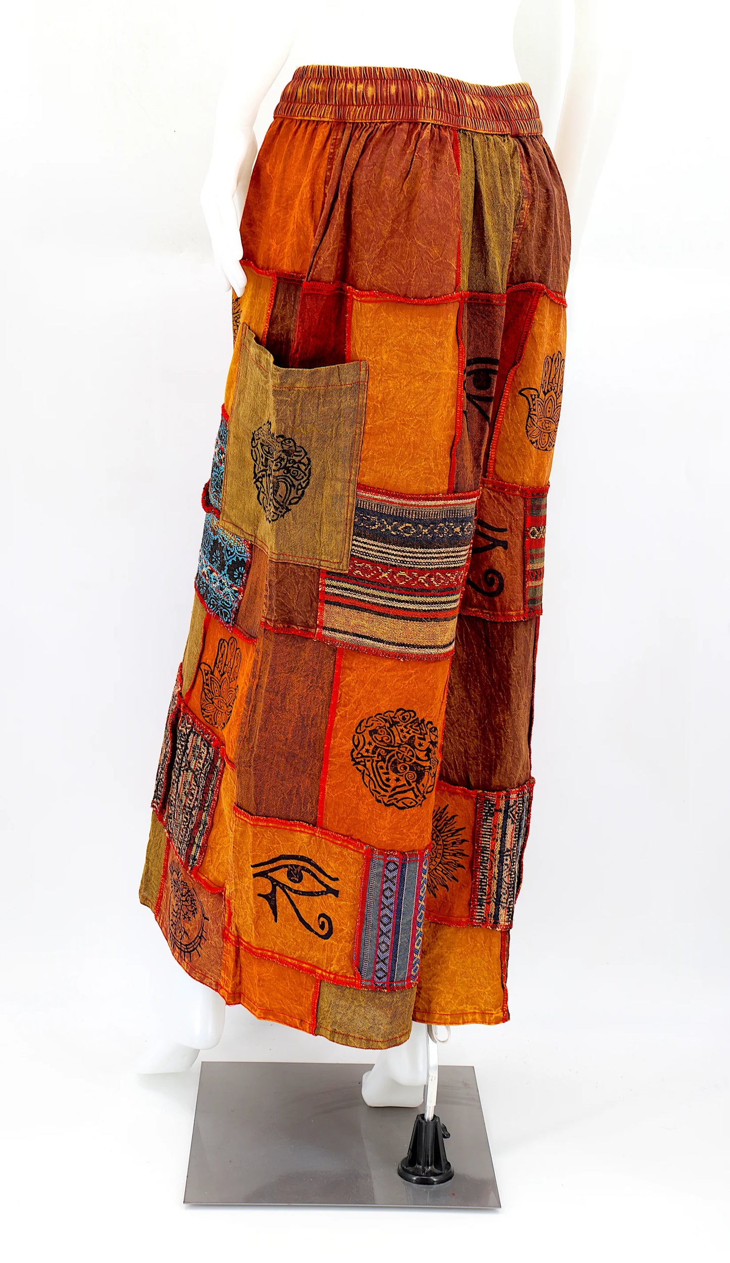 Patchwork Pants - Brown