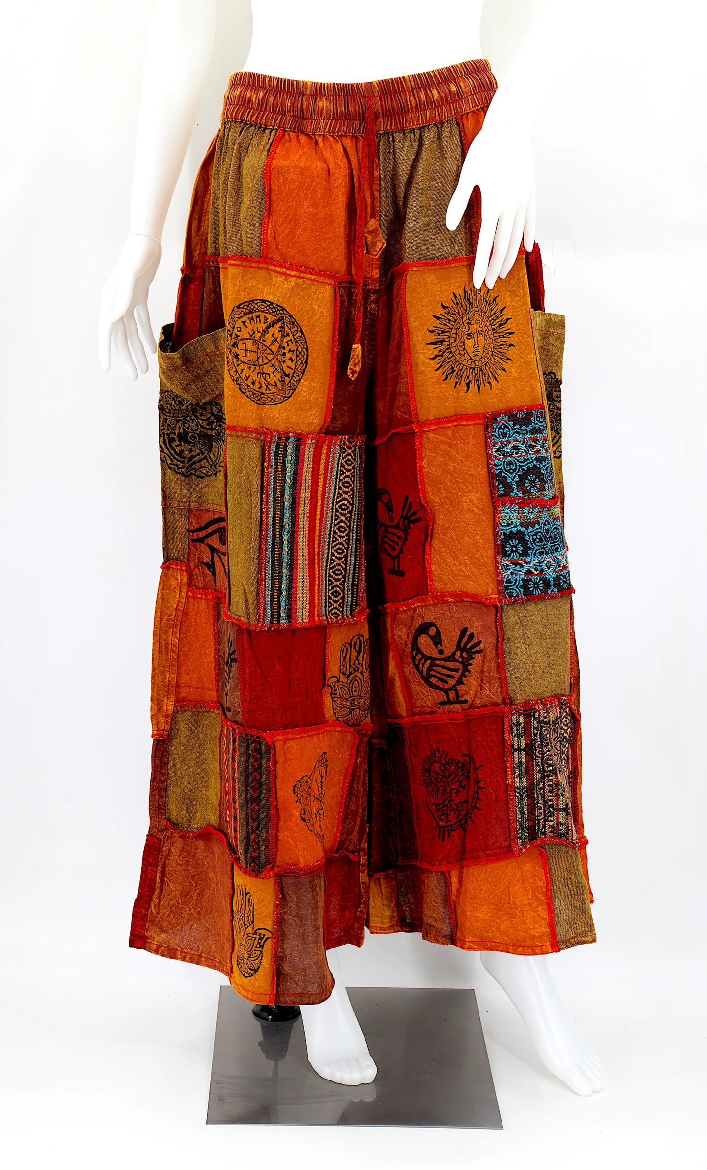 Patchwork Pants - Brown