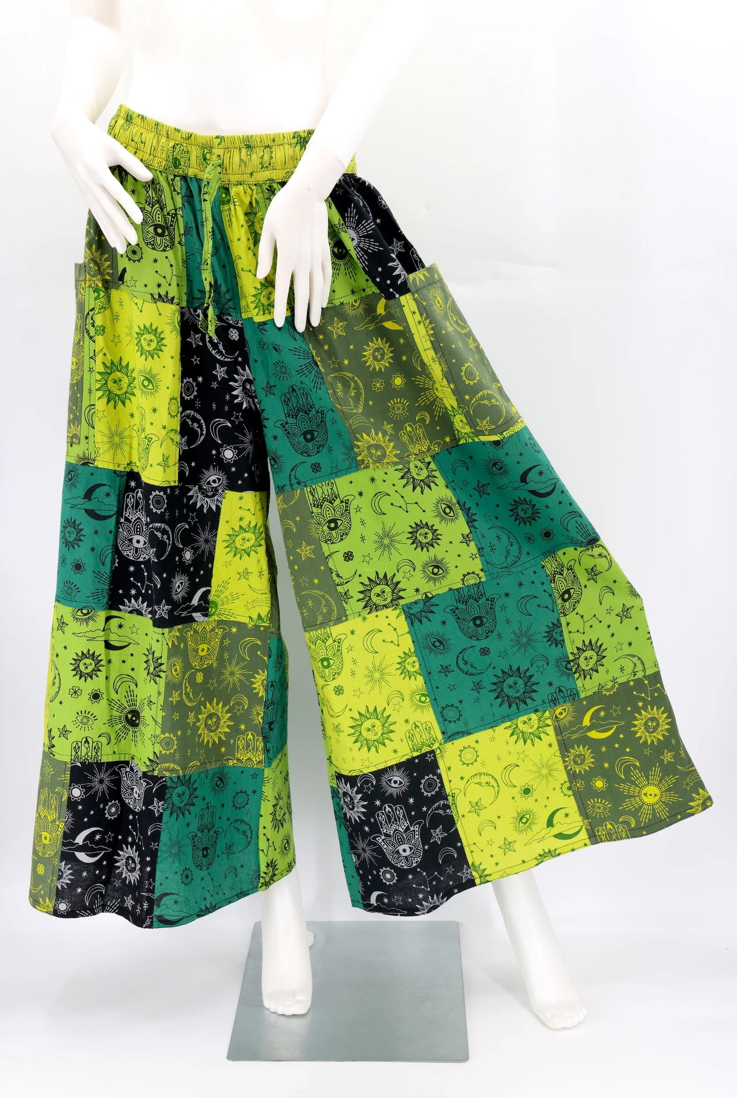 Patchwork Pants - Green Celestial