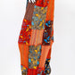 Patchwork Pants w/ Elastic Cuffs - Orange