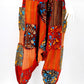 Patchwork Pants w/ Elastic Cuffs - Orange