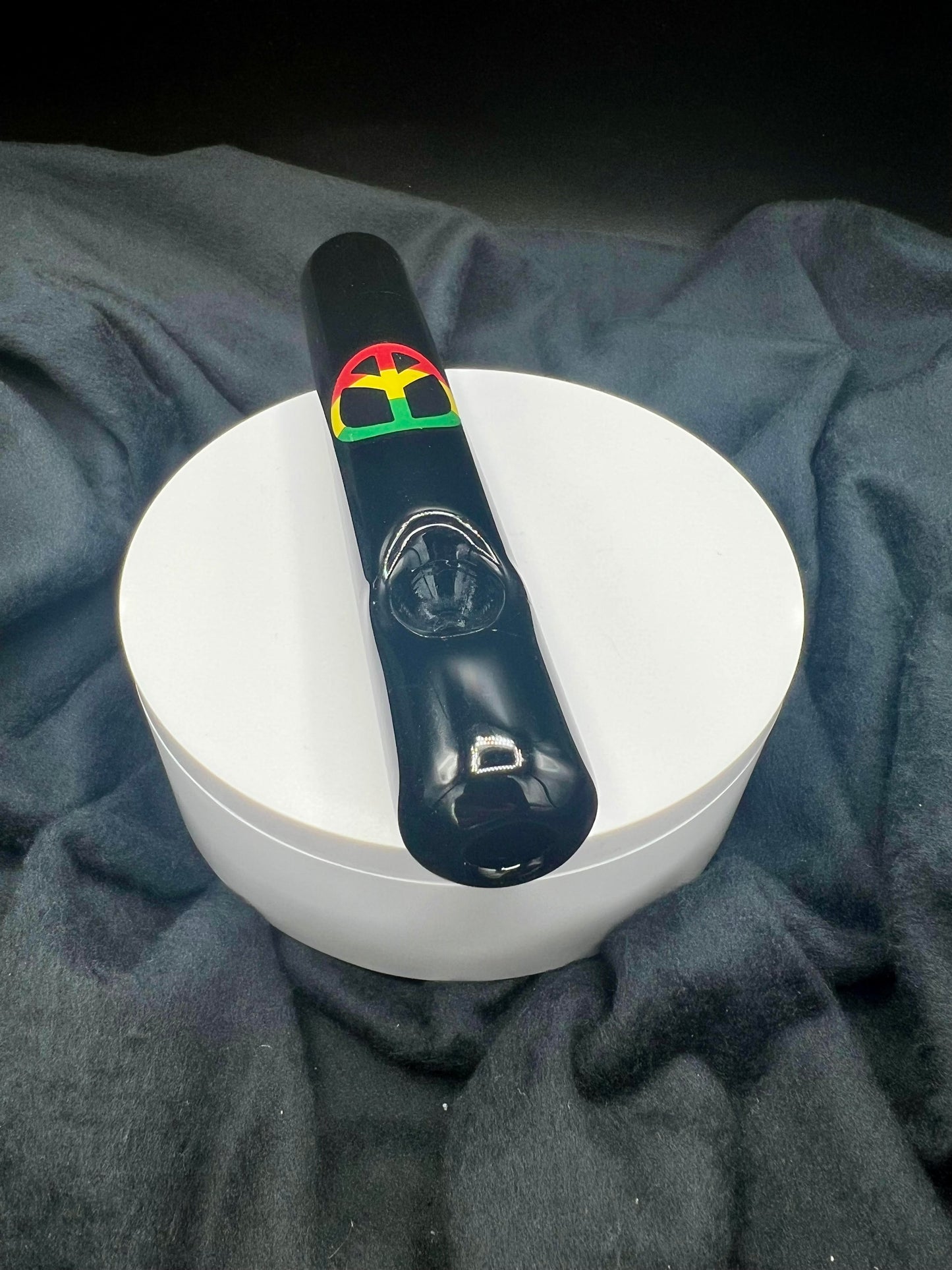 Rasta Peace Sign Steamroller by Jellyfish Glass