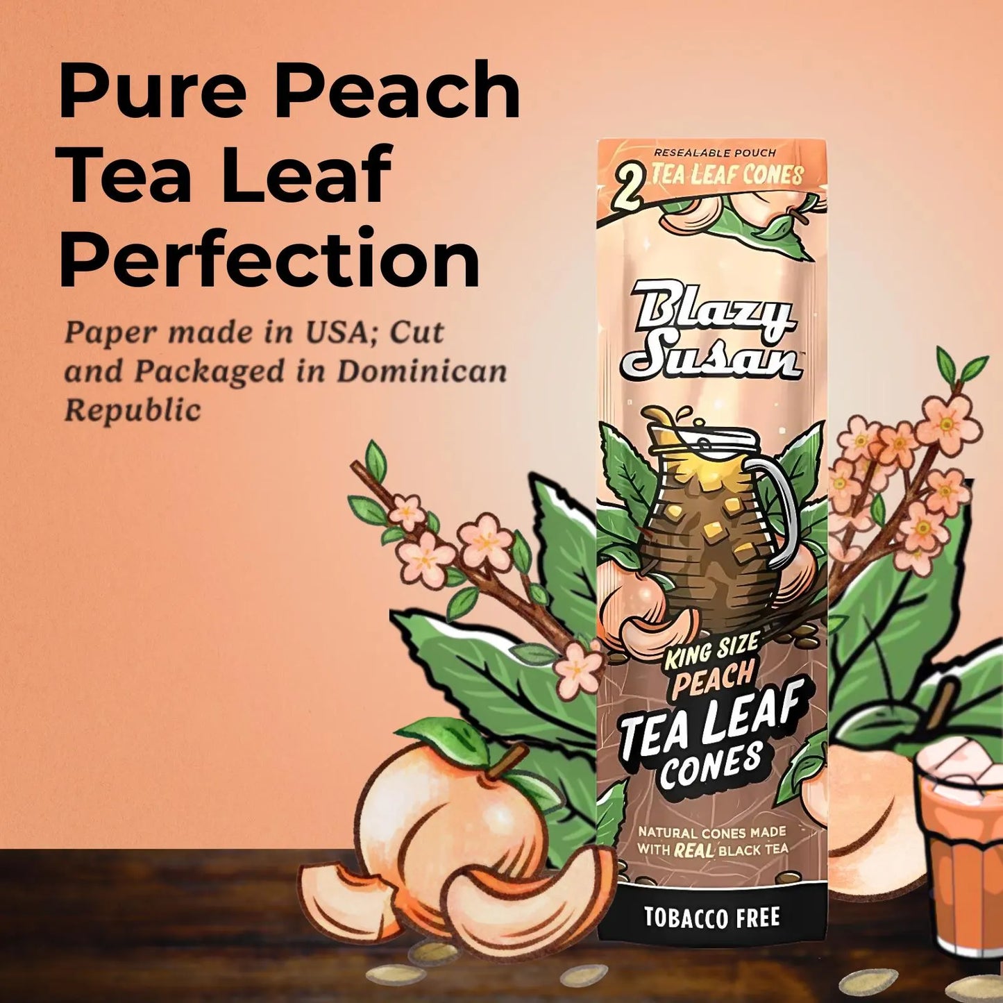 Blazy Susan Peach Tea Leaf Cones