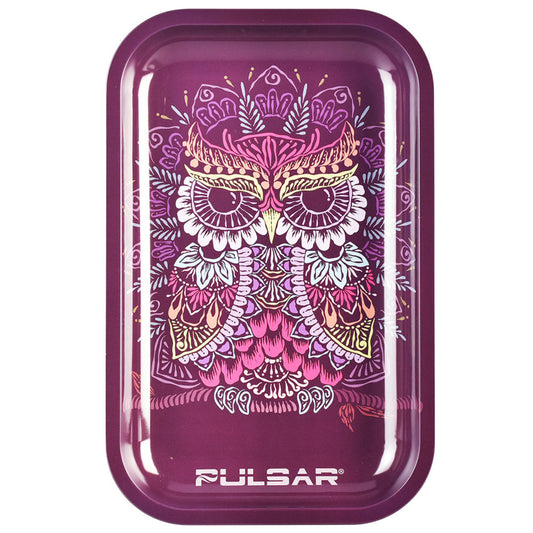 Pulsar Metal Rolling Tray - Owl Mandala