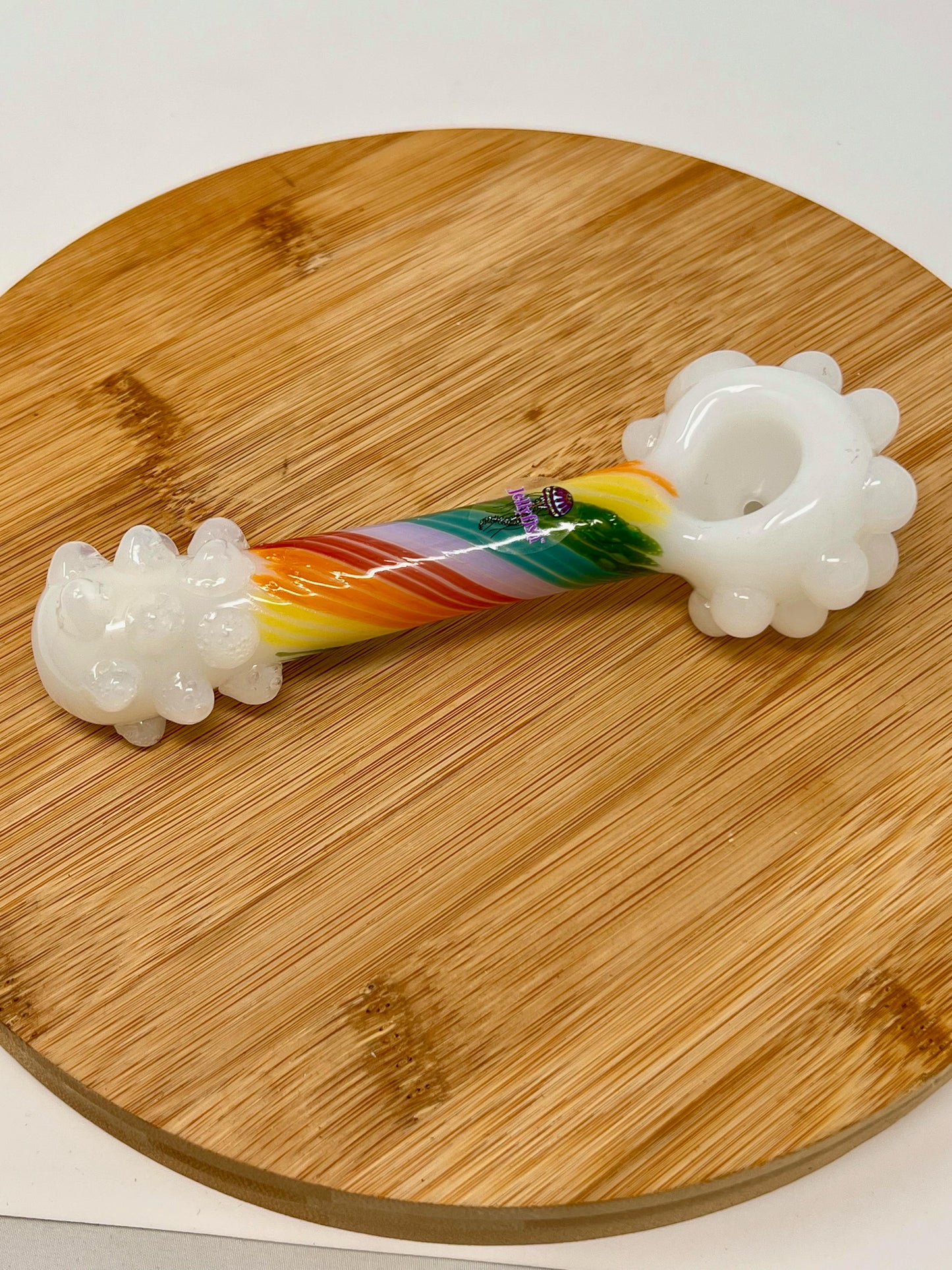 Jellyfish Glass Rainbow & Puffy Clouds Spoon