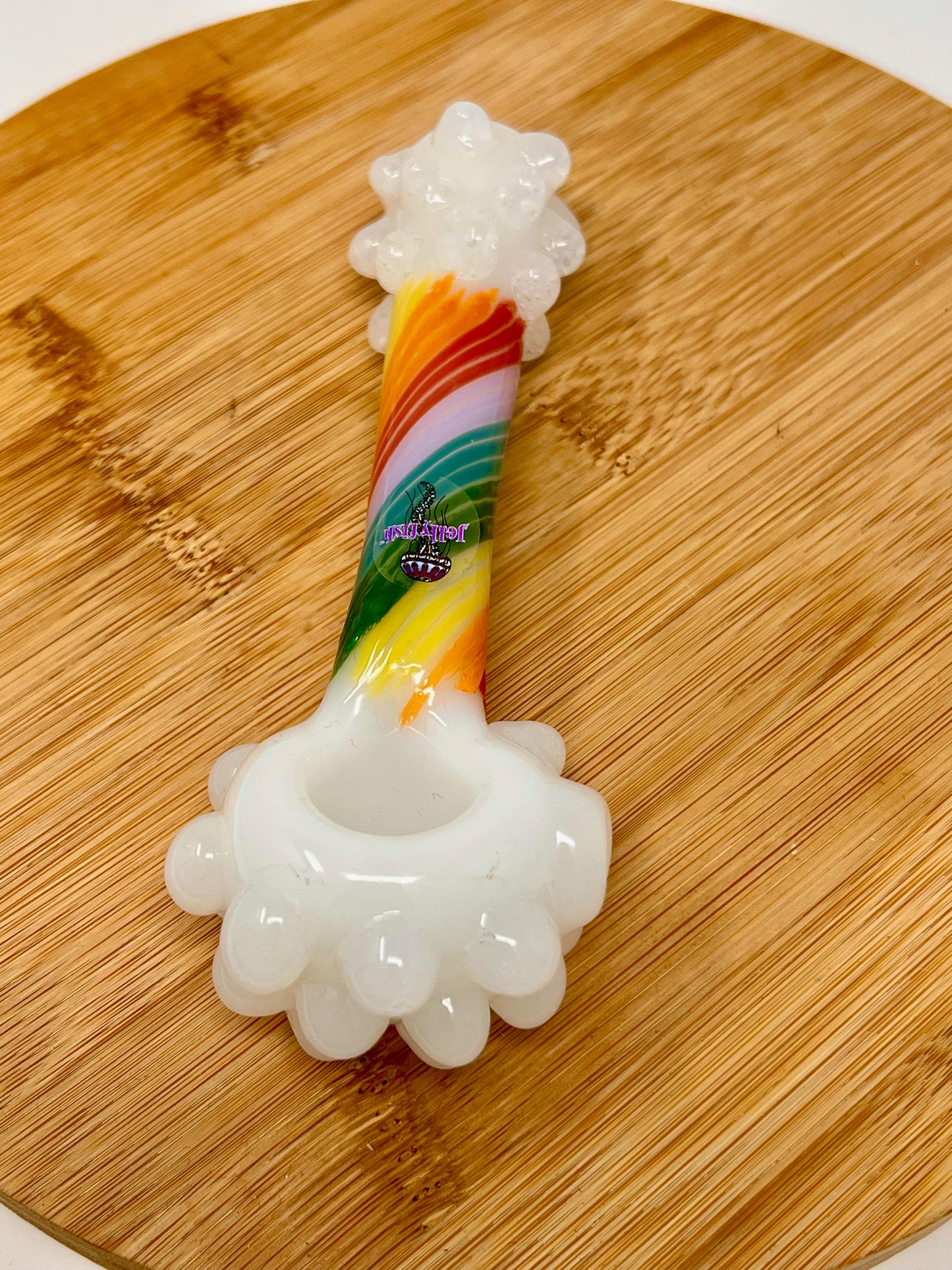 Jellyfish Glass Rainbow & Puffy Clouds Spoon