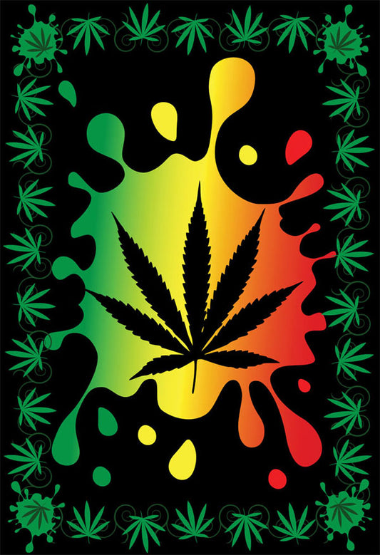 ThreadHeads Tapestry - Rasta Hemp Leaf