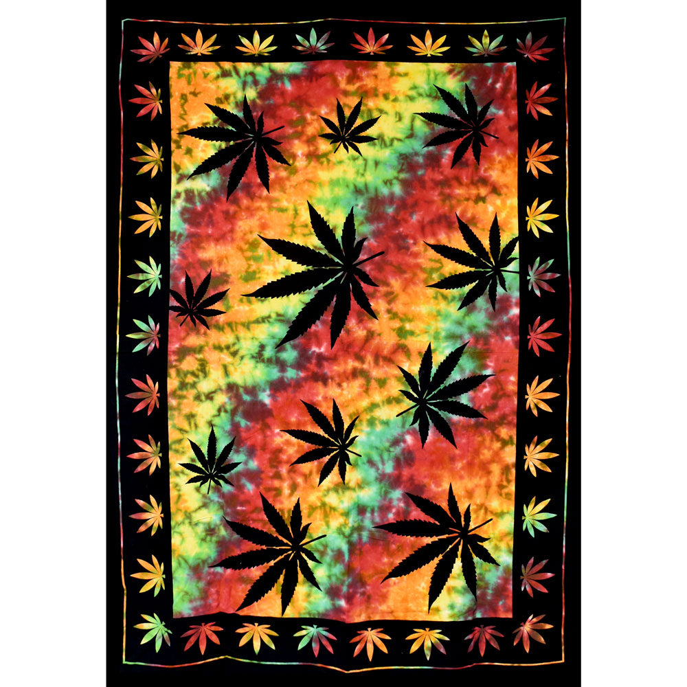 ThreadHeads Tapestry - Rasta Leaves