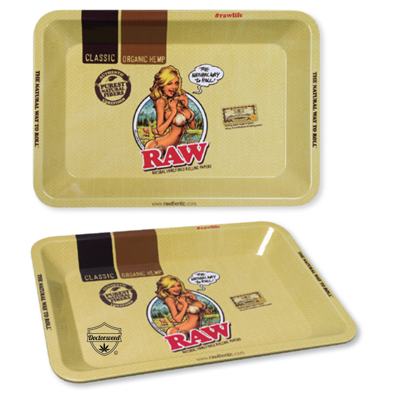 RAW Metal Rolling Tray - Raw Girl Mini