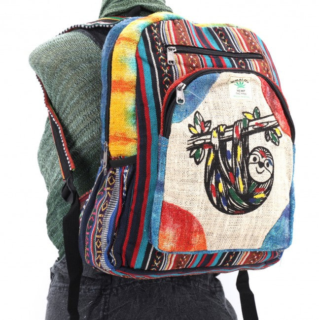 Himalaya Handmade Hemp Sloth Backpack - Large