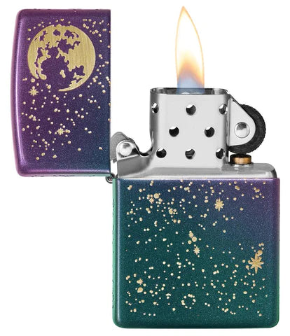 Zippo Lighter - Engraved Starry Sky