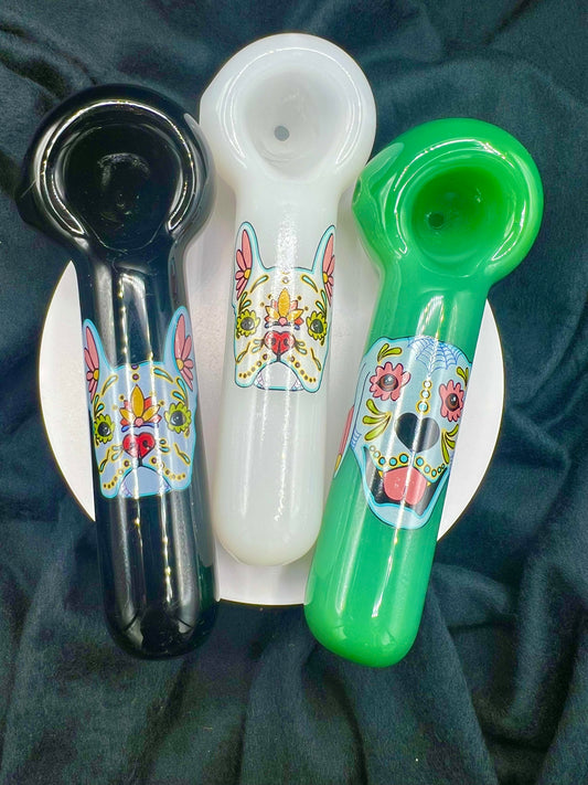 Sugar Skull Dog Spoons by Jellyfish Glass