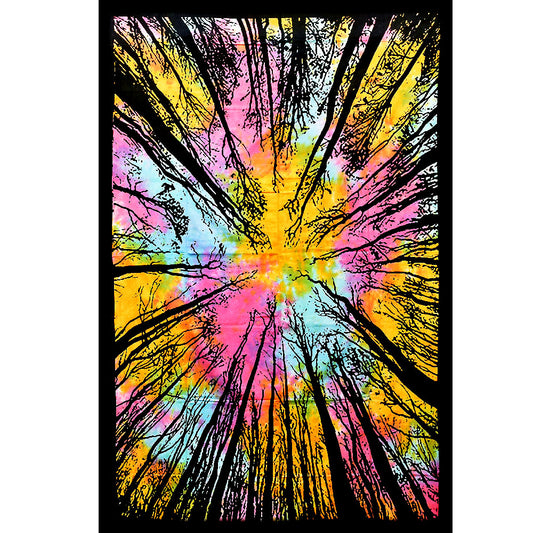 ThreadHeads Tapestry - Tie-Dye Forest Sky