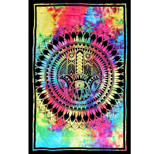 ThreadHeads Tapestry - Tie-Dye Hamsa Hand