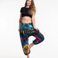 Tie Dye Cotton Harem Pants - Blue/Yellow