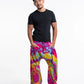 Tie Dye Cotton Harem Pants - Pink