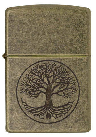 Zippo Lighter - Lustre Tree of Life - Antique Brass