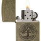 Zippo Lighter - Lustre Tree of Life - Antique Brass