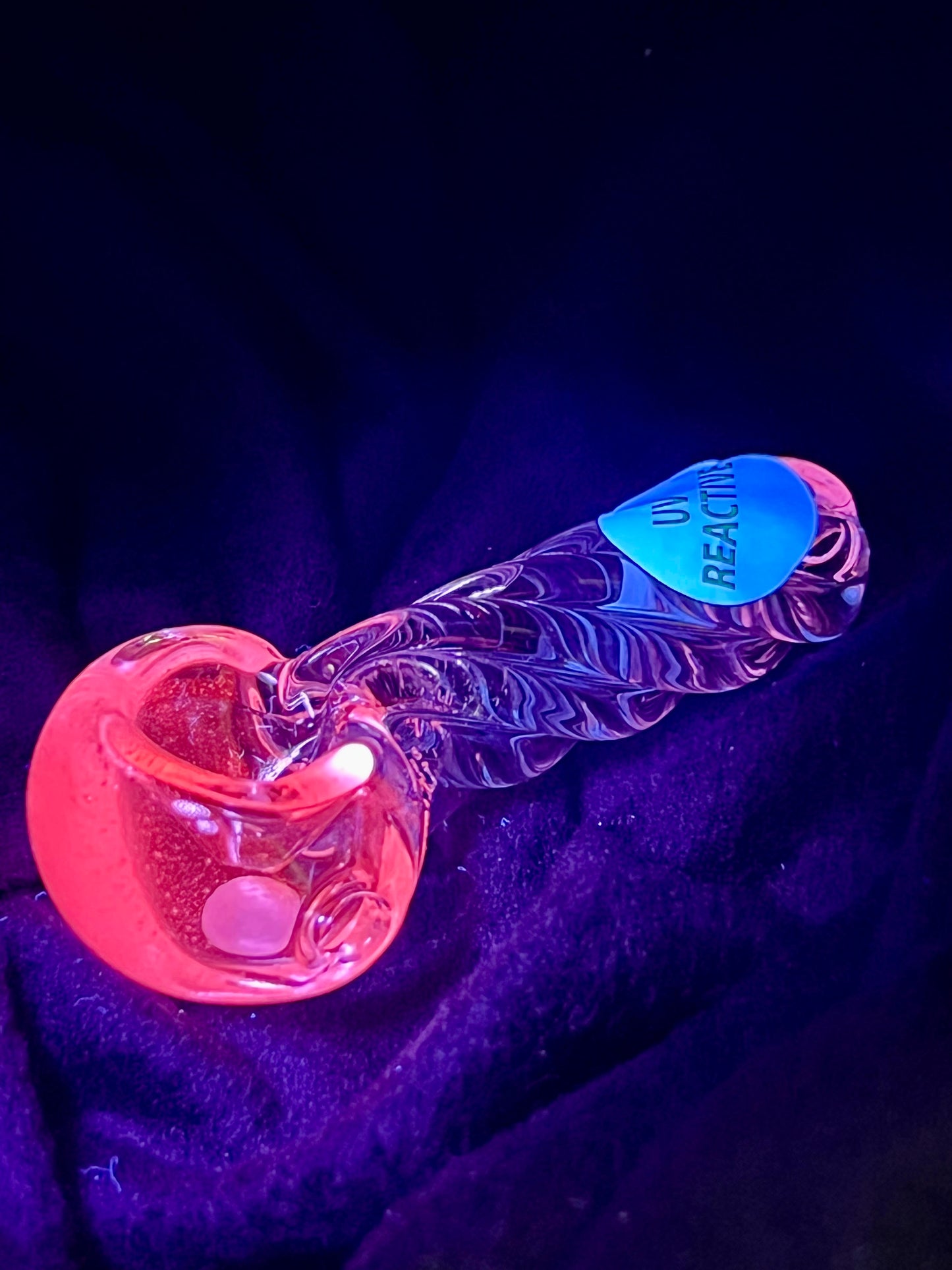 UV Reactive Ribbed Spoon by Jellyfish Glass