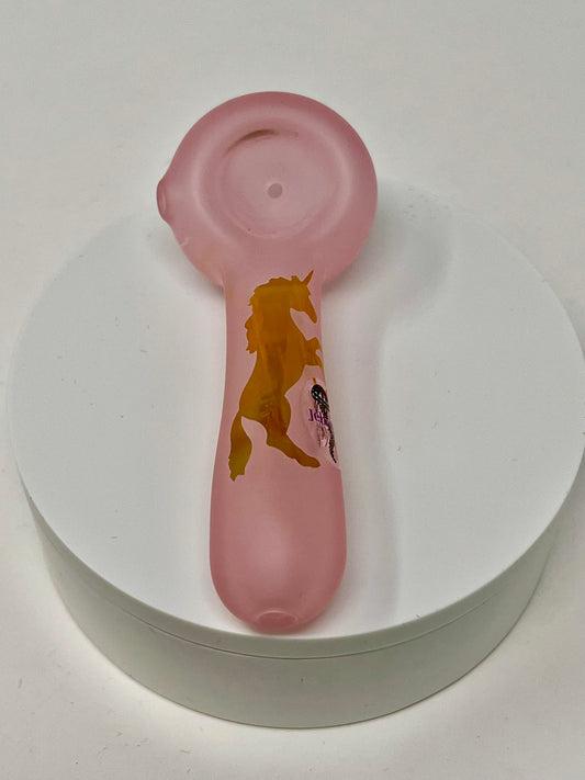 Jellyfish Glass Sandblasted Unicorn Spoon