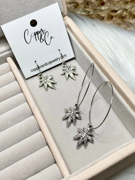 Large Bud Hoop Earrings - Stainless