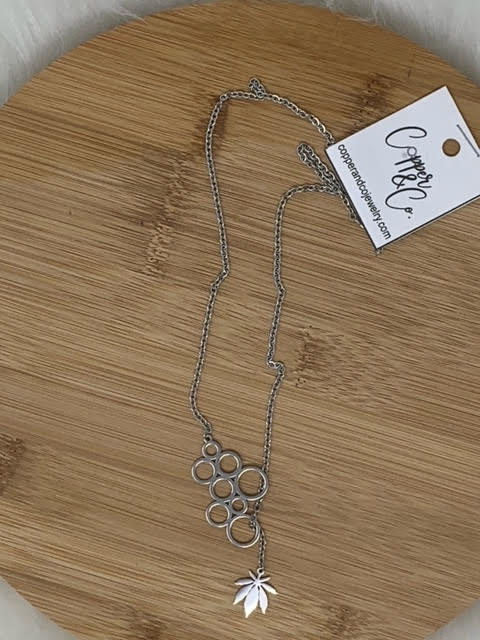 Chronic Circles Lariat Necklace - Stainless by Copper & Co