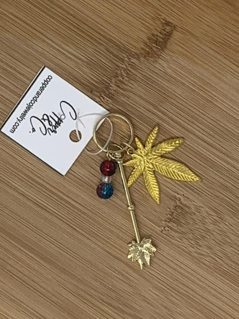 Joint Clip Ring - Hemp Leaf - Gold