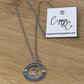 Multicolor Fan Leaf Blue CZ Circle Necklace - Stainless by Copper & Co