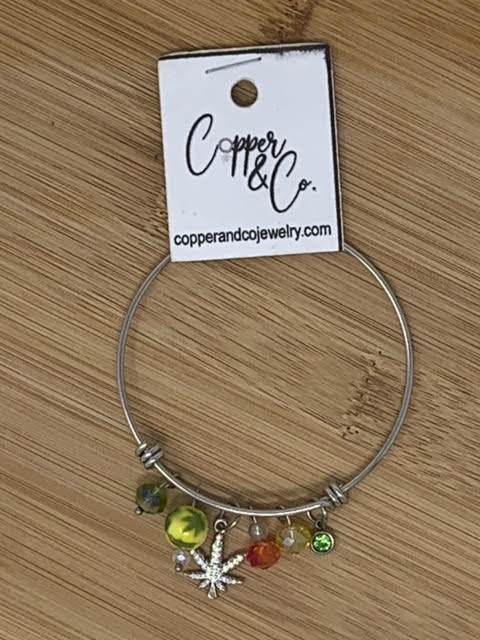 OG Rasta Beaded Bangle - Stainless by Copper & Co