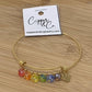 Toked Rainbow Beaded Bangle - Gold by Copper & Co