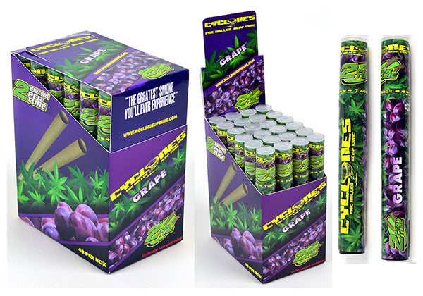 Cyclones Prerolled Hemp Cones w/ Tip - 2 pk - Grape