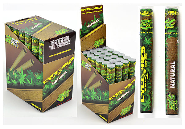 Cyclones Prerolled Hemp Cones w/ Tip - 2 pk - Natural