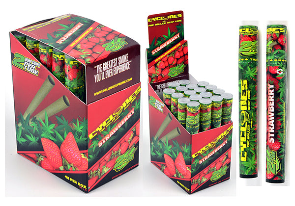 Cyclones Prerolled Hemp Cones w/ Tip - 2 pk - Strawberry