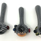 Digitate Glass Large Black & White Crushed Opal Cap Spoon