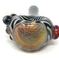 Digitate Glass Large Black & White Crushed Opal Cap Spoon