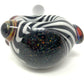 Digitate Glass Large Black & White Crushed Opal Cap Spoon