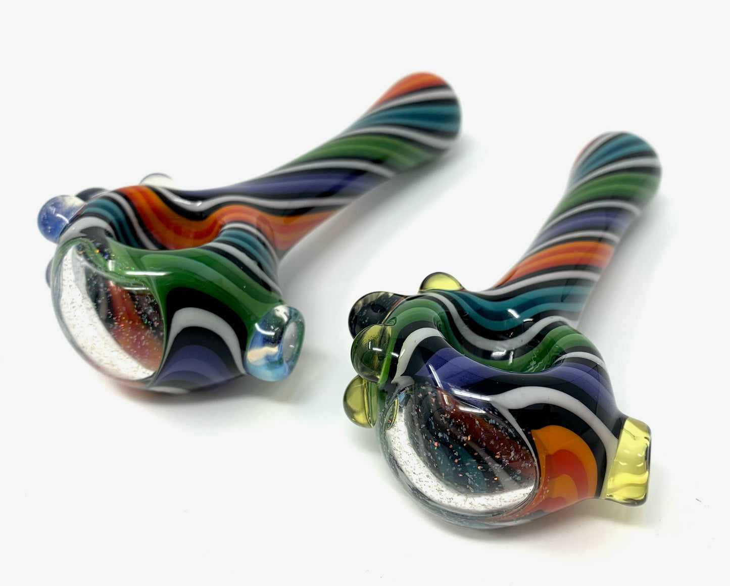 Digitate Glass Large Multicolor Mixed Crushed Opal Cap Spoon