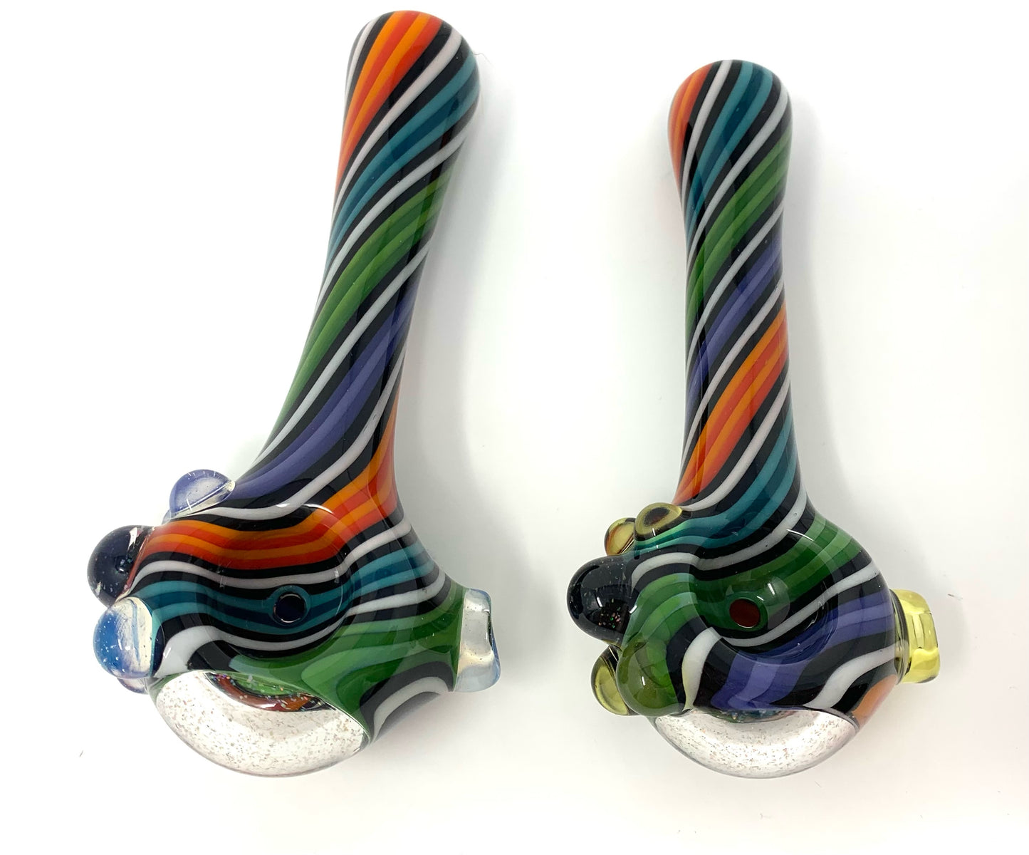 Digitate Glass Large Multicolor Mixed Crushed Opal Cap Spoon