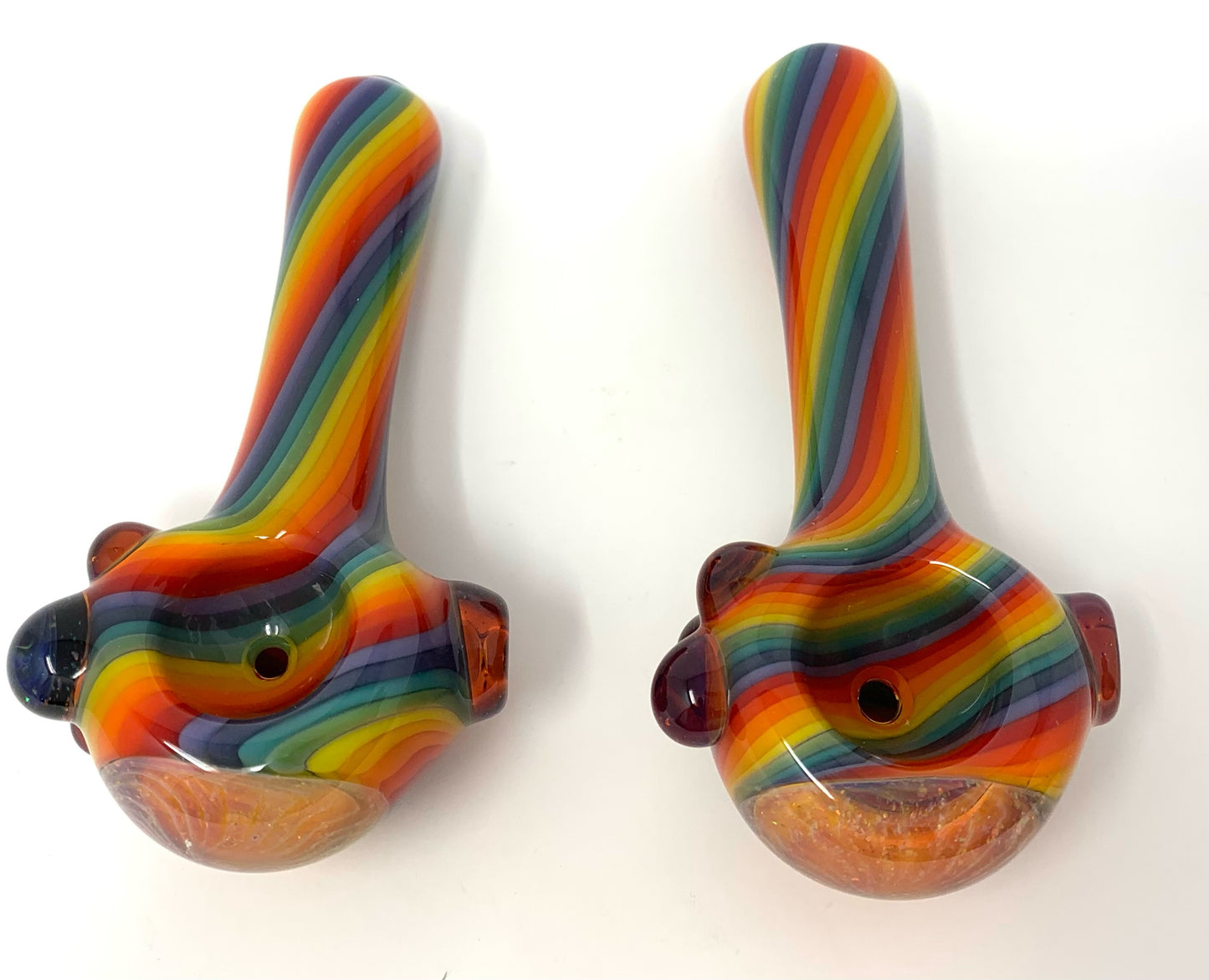 Digitate Glass Small Rainbow Crushed Opal Cap Spoon
