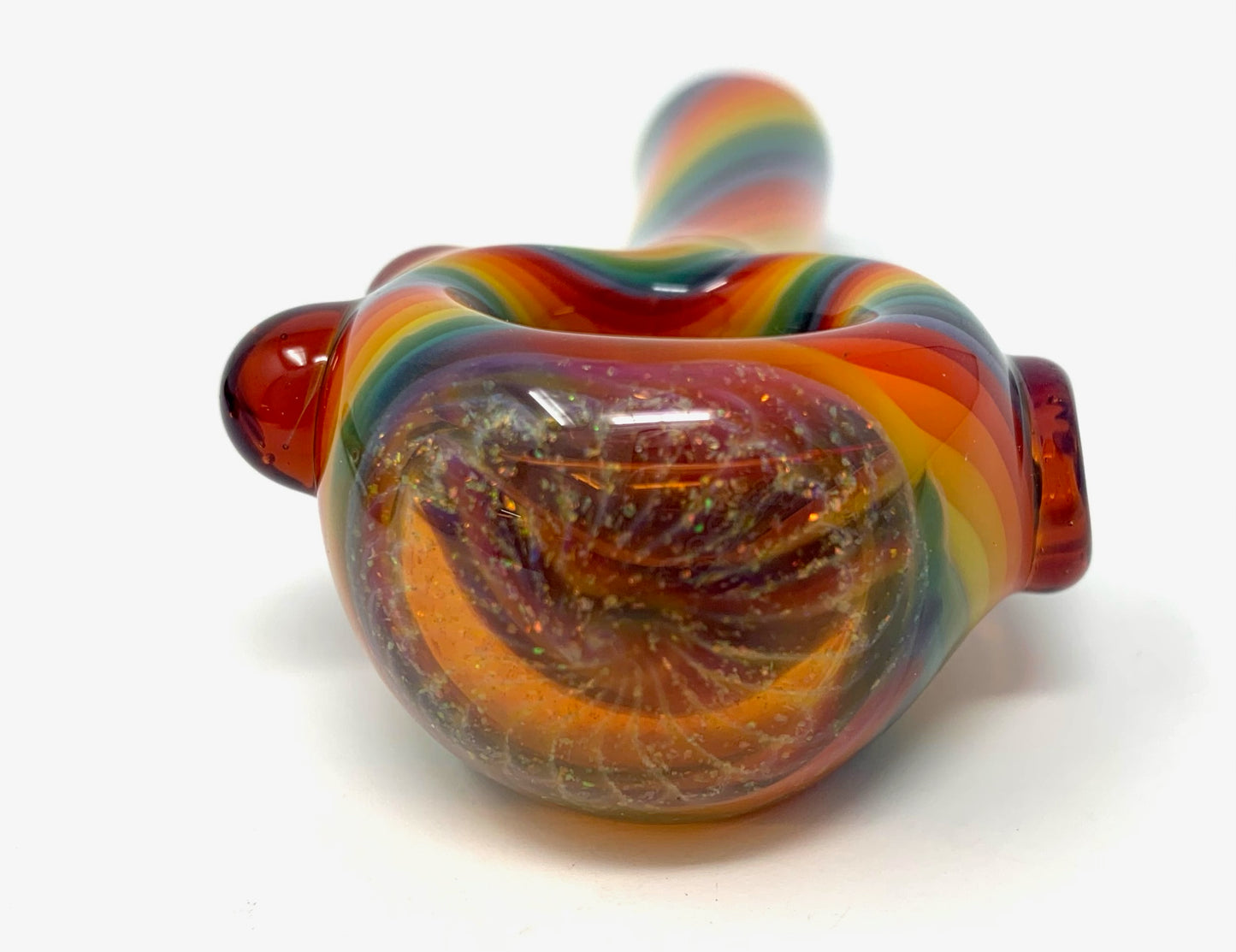 Digitate Glass Small Rainbow Crushed Opal Cap Spoon