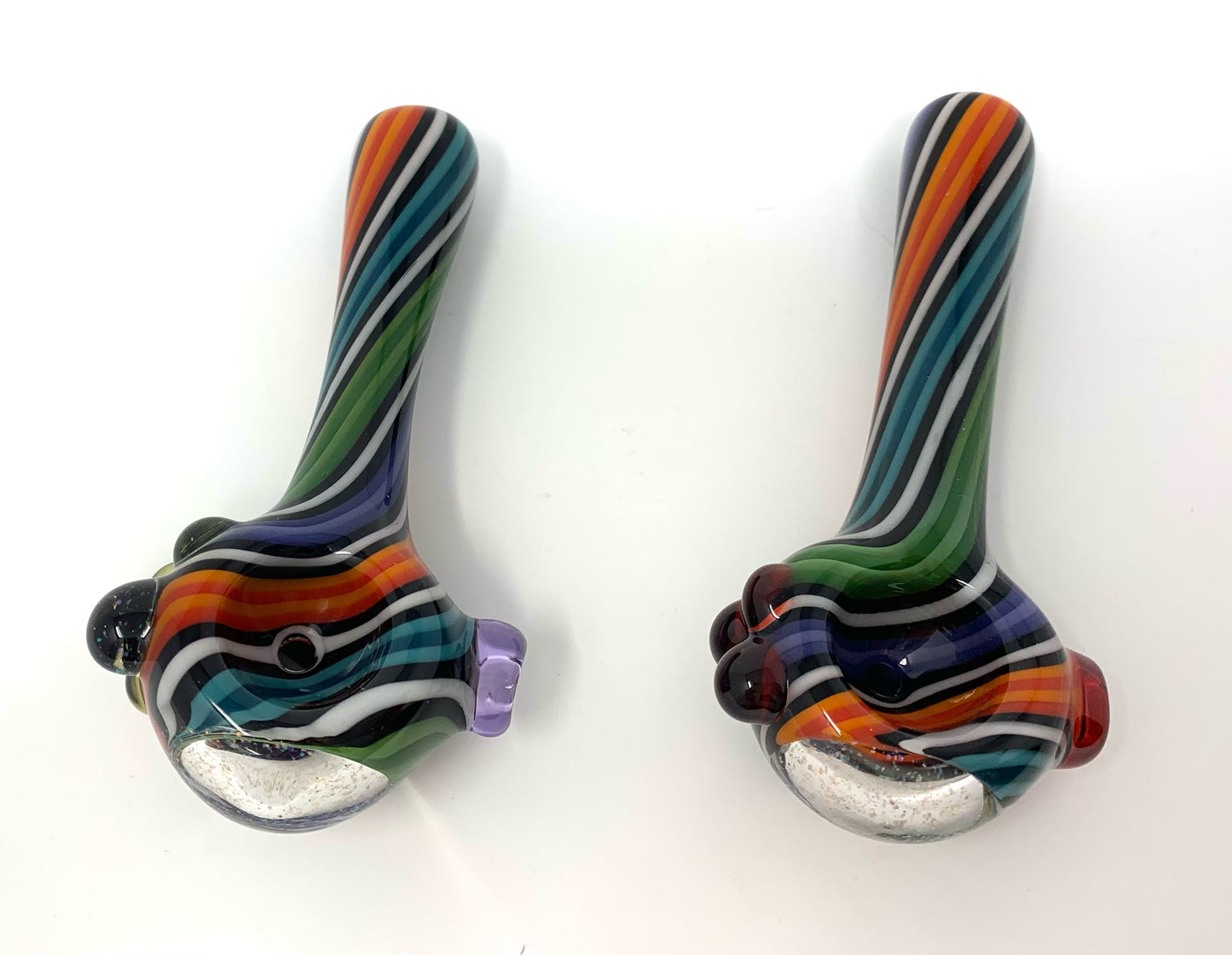 Digitate Glass Small Multicolor Mixed Crushed Opal Cap Spoon