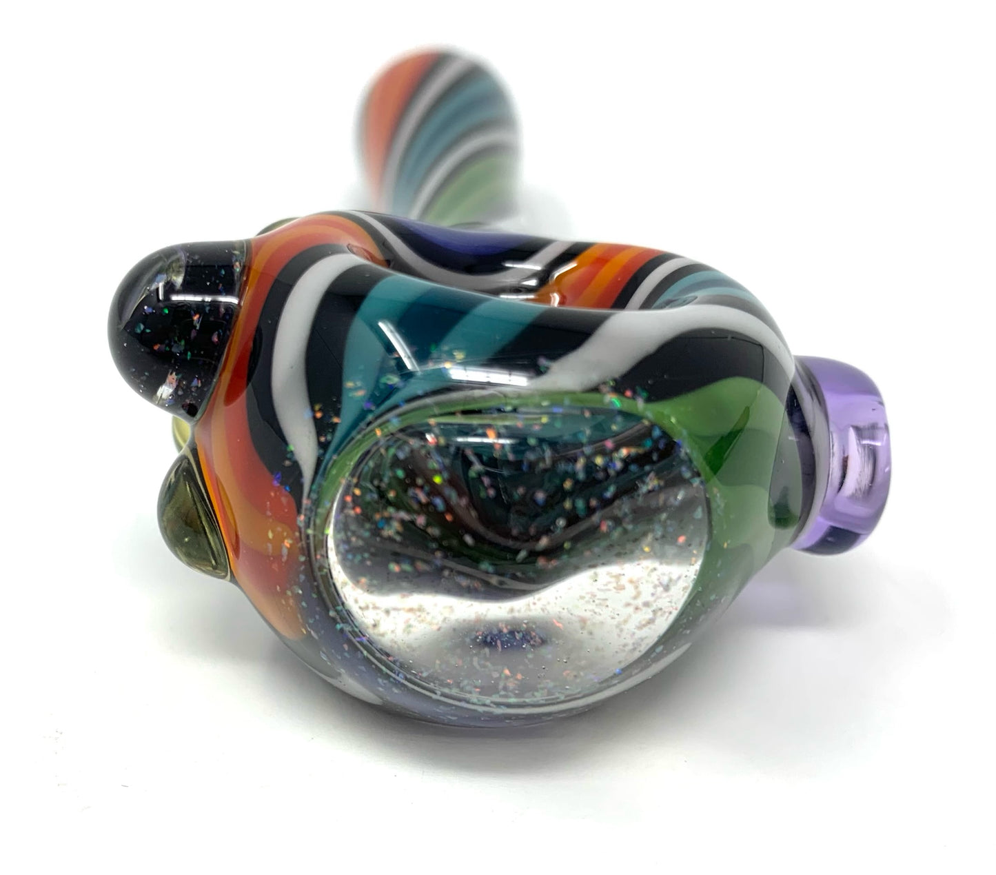 Digitate Glass Small Multicolor Mixed Crushed Opal Cap Spoon
